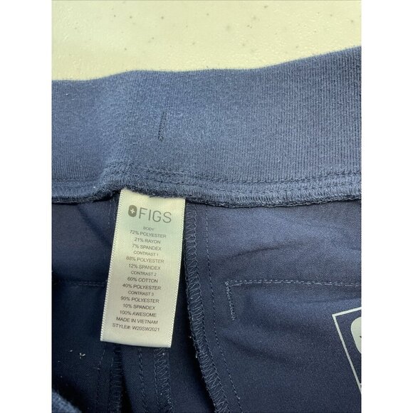 FIGS Yola Skinny Cargo Scrub Pants Women's S Navy Blue Stretch Drawstring - Picture 8 of 11